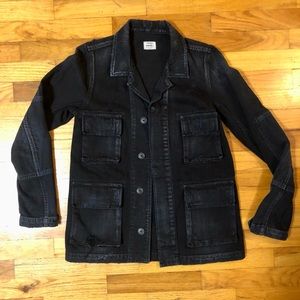 Citizens of Humanity Blue Black Denim Cargo Chore Jacket